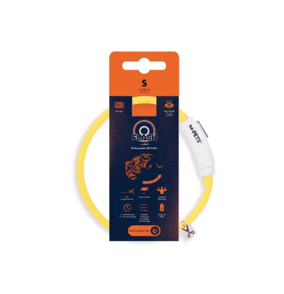 10855499 FLASH LED rechargeable collar S Orange