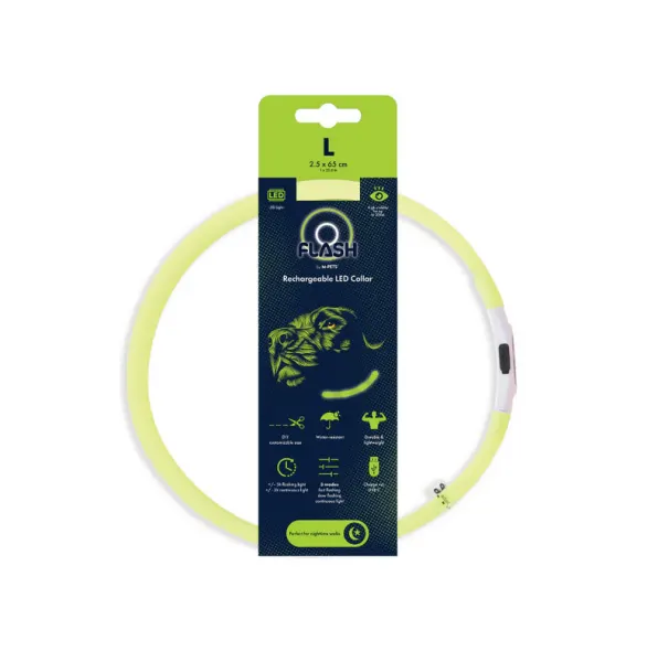 10855799 FLASH LED rechargeable collar L Green