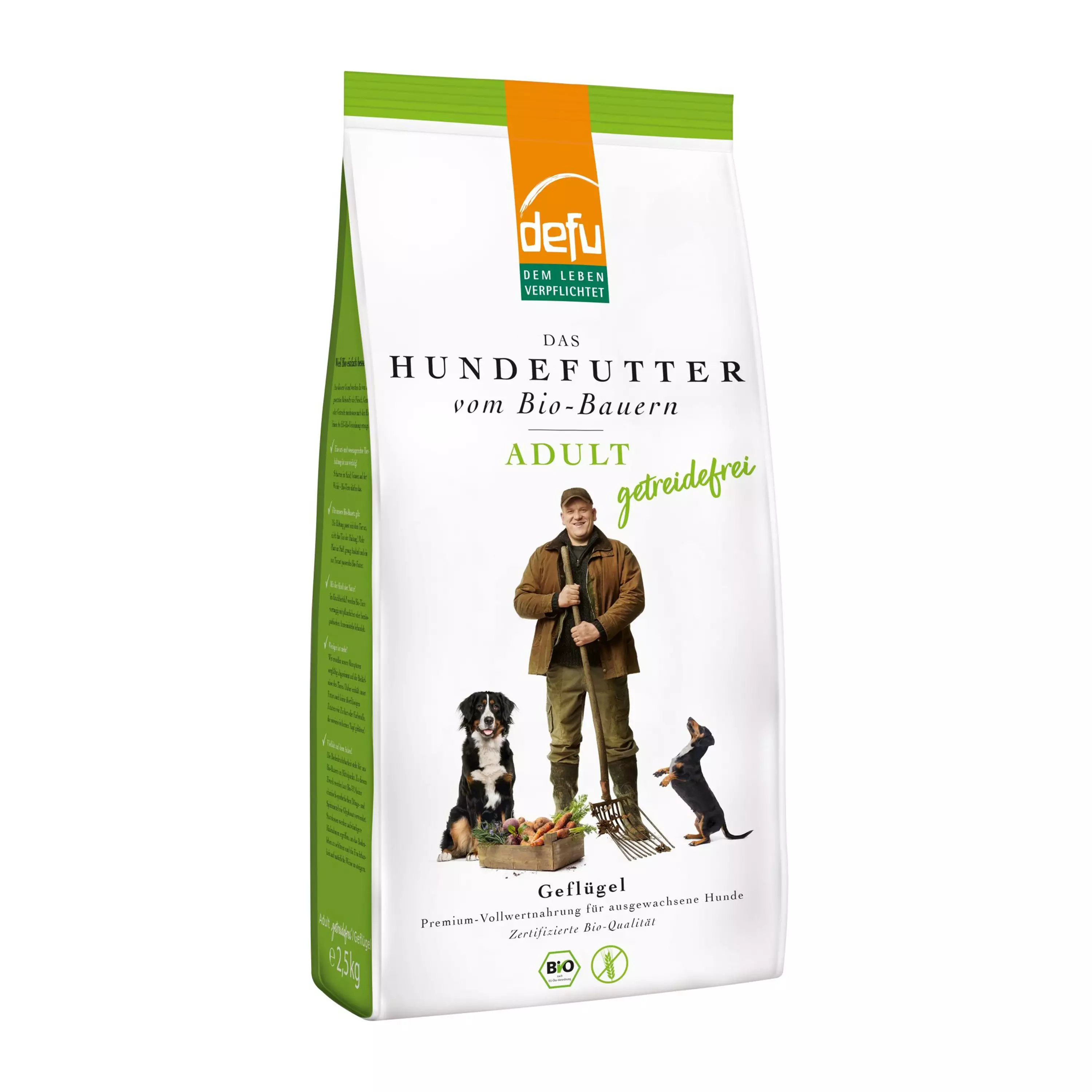 Hrana uscata pentru caini adult, fara cereale, cu pasare, 2,5 kg, bio, Defu