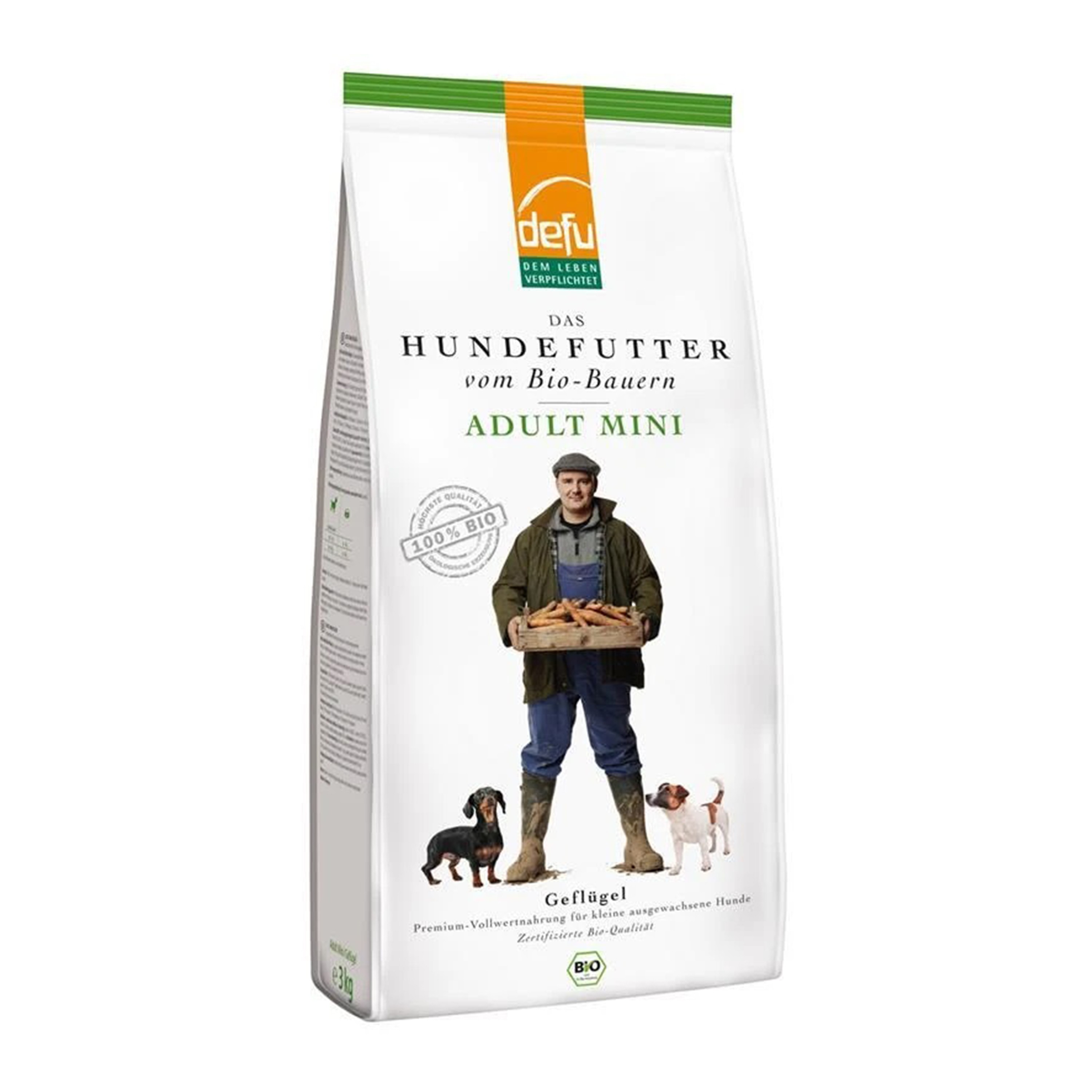 Hrana uscata pentru caini adult talie mica cu carne de pui, 800g, bio, Defu