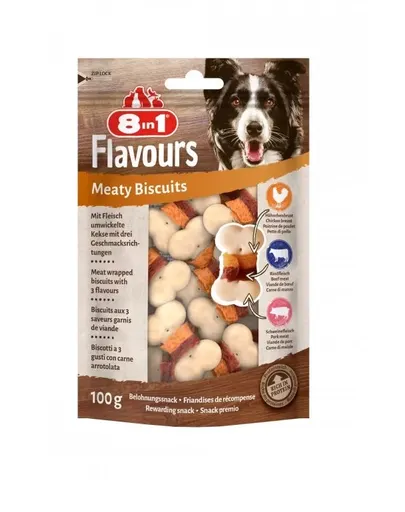 8IN1 Recompense biscuti pentru caini Meaty Biscuits 100 g