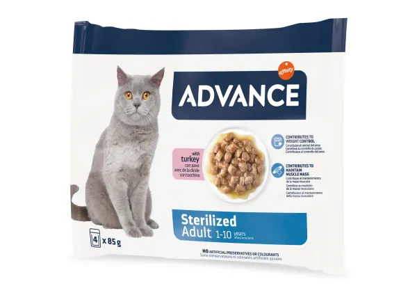 Advance Cat Wet Sterilized Curcan Multipack, 4x85 g