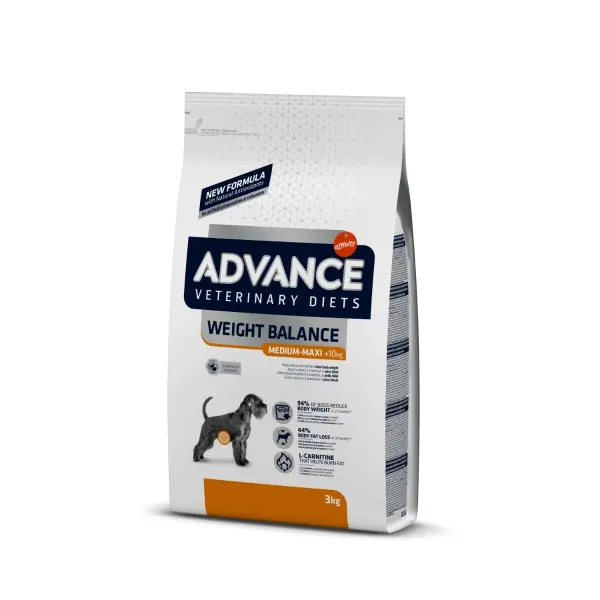 ADVANCE Veterinary Diets Weight Balance Medium/Maxi, M-XL, dietă veterinară câini, hrană uscată, obezitate ADVANCE Veterinary Diets Weight Balance Medium/Maxi, M-L, dietă veterinară câini, hrană uscată, obezitate, 3kg