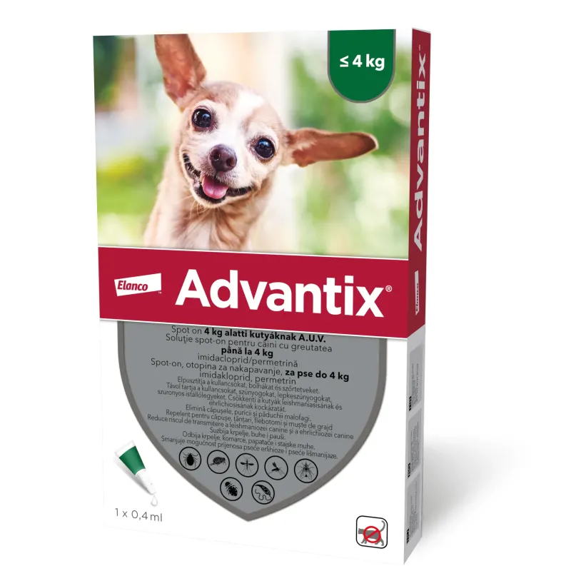 Advantix 40 Caini   4 kg, 1 pipeta