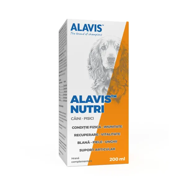 ALAVIS Nutri Ulei de Somon, multivitamine câini, ulei ALAVIS Nutri Ulei de Somon, XS-XL, multivitamine câini și pisici, flacon, 200ml ulei
