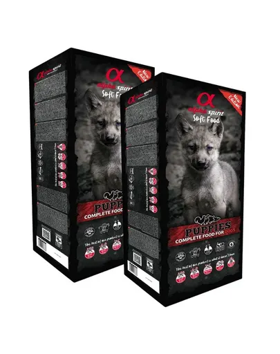 ALPHA SPIRIT Puppy hrană moale cățeluși 2x9kg