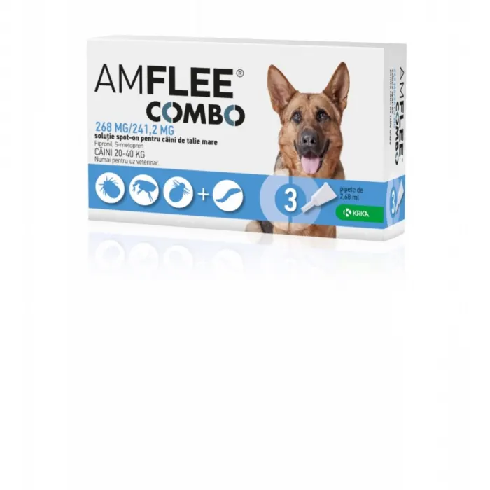 AMFLEE COMBO DOG 268 mg L (20-40 kg) x 3 pipete