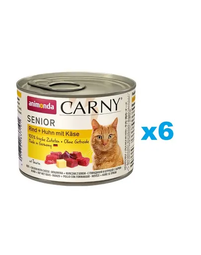 ANIMONDA Carny Senior Vită, Pui și Brânză 6x200 g
