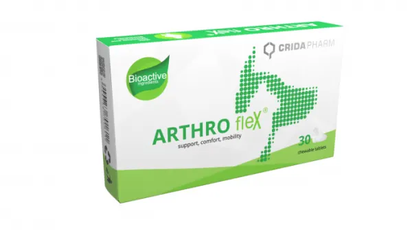 ARTHROﬂeX supliment pentru caini si pisici, dezvoltata pentru a oferi suport nutritional si a fortiﬁca sanatatea articulatiilor - 30 comprimate