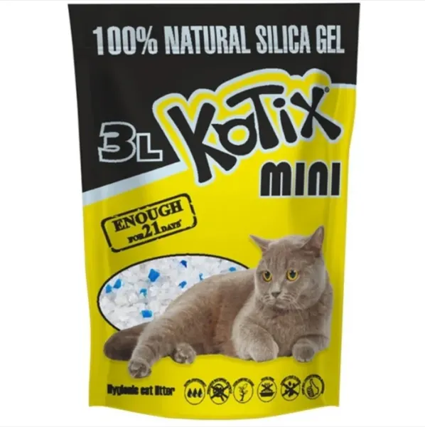 Asternut igienic pentru pisici, silicat, Kotix Normal MINI, 3L