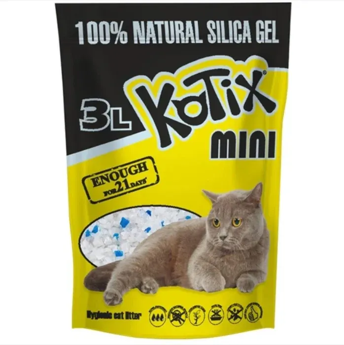 Asternut igienic pentru pisici, silicat, Kotix Normal MINI, 3L