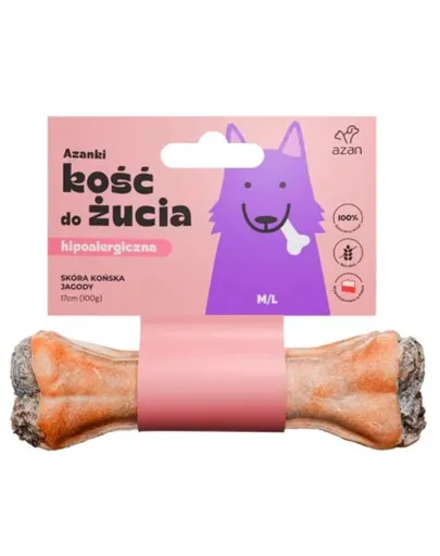 AZANKI Os din piele de cal pentru caini M/L 17cm