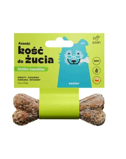 AZANKI Os pentru caine senior Senior 12cm cu insecte