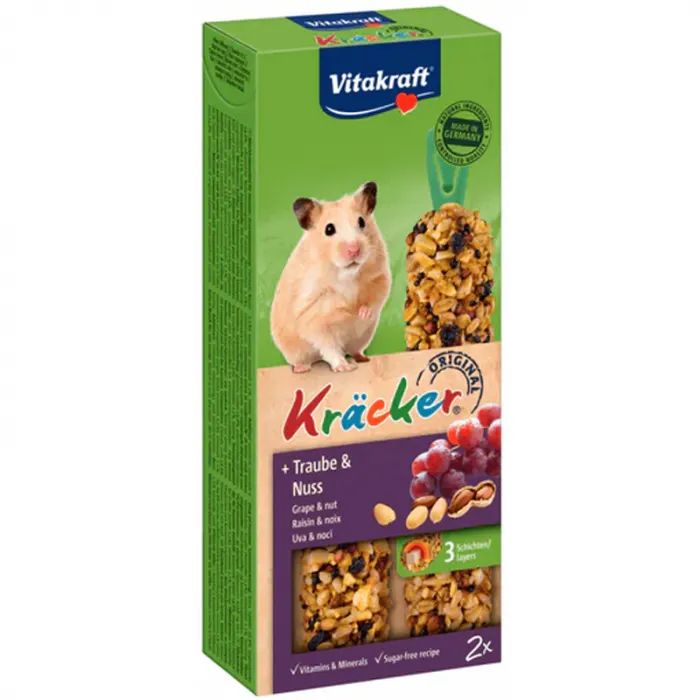 Batoane pentru hamsteri Vitakraft cu struguri  nuci 2 buc