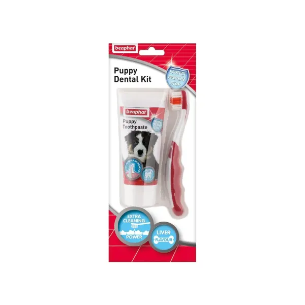 Beaphar Dental Kit Puppy, Pasta + Periuta, 50 g