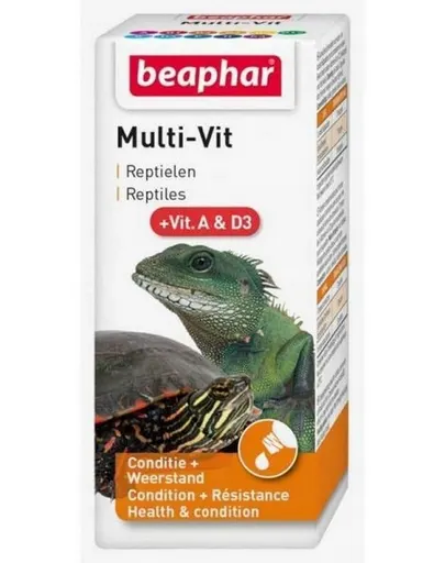 BEAPHAR Multi-Vit Turtle supliment vitamine pentru țestoase, reptile și pești 20 ml