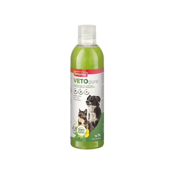 Beaphar VETOpure Sampon Antiparazitar Caini/ Pisici, 250 ml