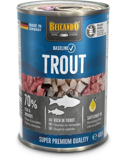 BELCANDO Baseline hrana cu pastrav pentru caini 400g
