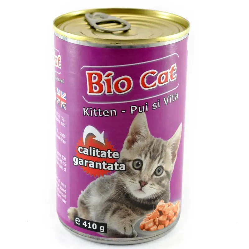 Bio Cat Kitten Pui si Vita, 410 g