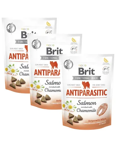BRIT Care Dog Functional snack antiparasitic 3x150 g recompense antiparazitare cu somon