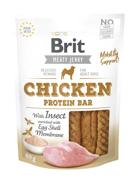 Brit Dog Jerky Chicken Protein Bar, 80 g