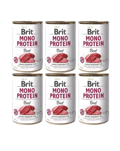 BRIT Mono Protein Beef 6x400 g alimente caini monoproteice din carne de vita