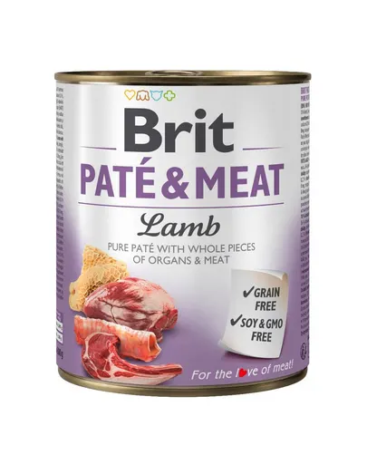 BRIT Pate&Meat lamb 800 g Conserva pentru caini, pateu cu miel