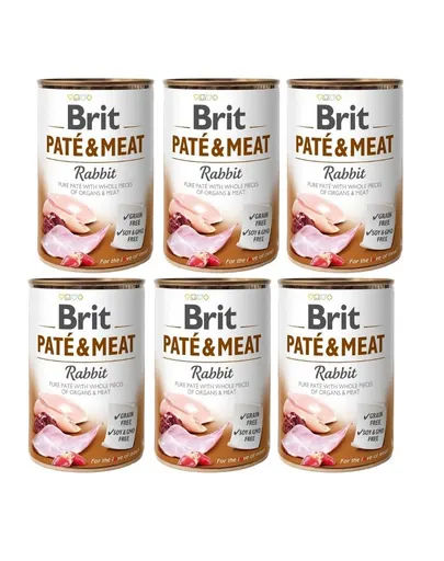 BRIT Pate&amp;Meat rabbit 6x400 g pate cu iepure pentru caini