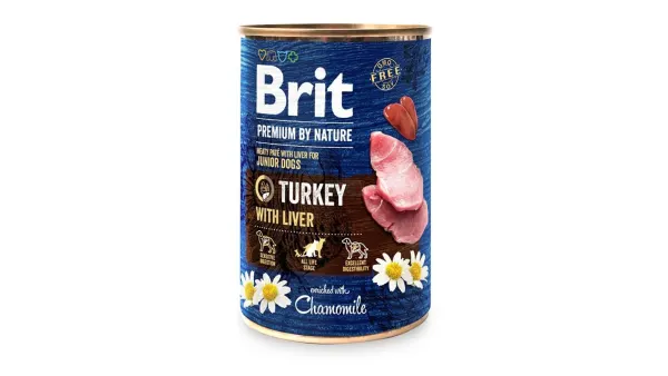 Brit Premium By Nature Turkey With Liver Conserva, Pachet 5 X 400 Gr