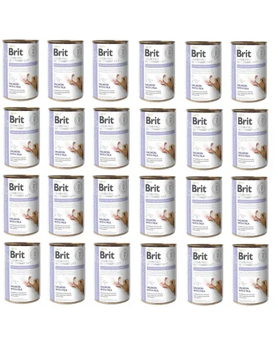 BRIT Veterinary Diet Gastrointestinal Salmon&amp;Pea sistem digestiv sensibil la caini 24x400 g hrana dietetica