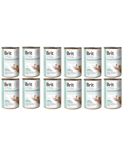 BRIT Veterinary Diet Struvite Turkey&Pea afectiuni tract urinar 12x400 g hrana dietetica pentru caini