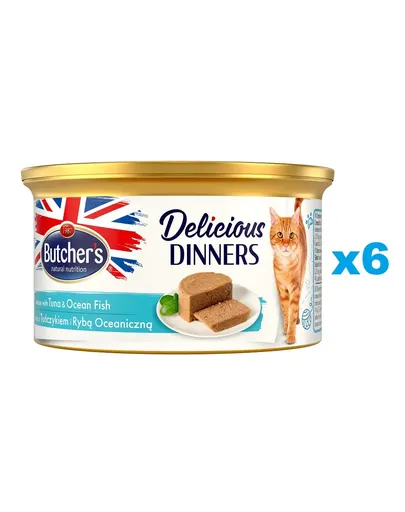 BUTCHER'S Classic Delicious Dinners mousse cu ton și pește 6x85 g