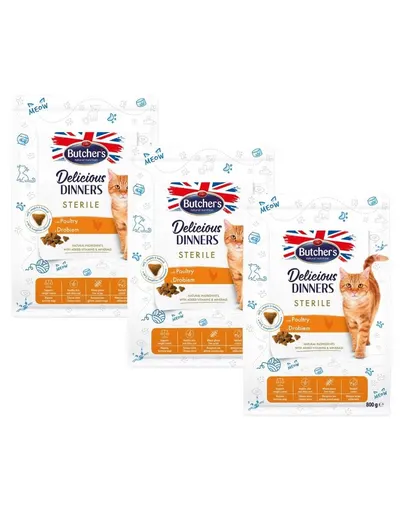 BUTCHER'S Functional Cat Indoor hrana pisica interior 3x800 g cu pasare