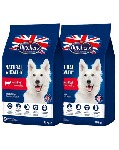 BUTCHER'S Natural&amp;Healthy hrana caini cu vita 20 kg (2 x 10 kg)