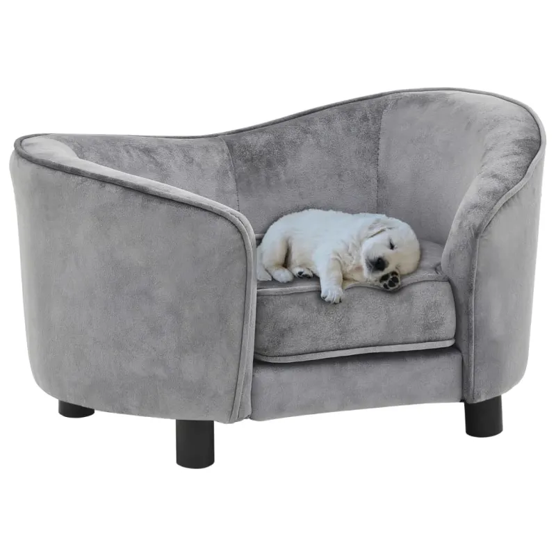 Canapea pentru caini, gri, 69 x 49 x 40 cm, plus
