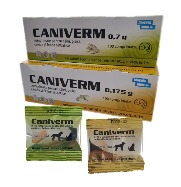 Caniverm - tablete antiparazitare caini si pisici