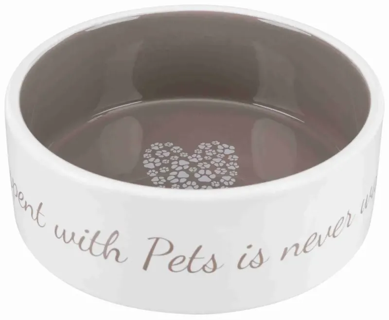 Castron ceramic Pet's Home 0.8 l/ 16 cm crem/taupe 25054