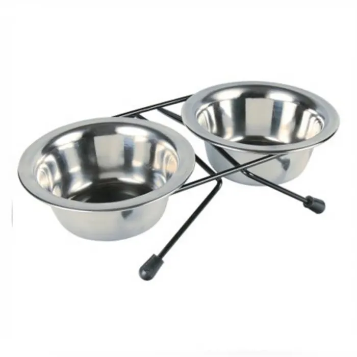 Castron din inox dublu 4Dog  2 x 0,95L