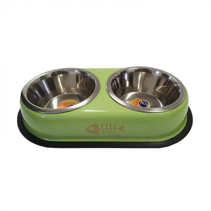 Castron dublu din inox 4Dog 2 x 0,95 L