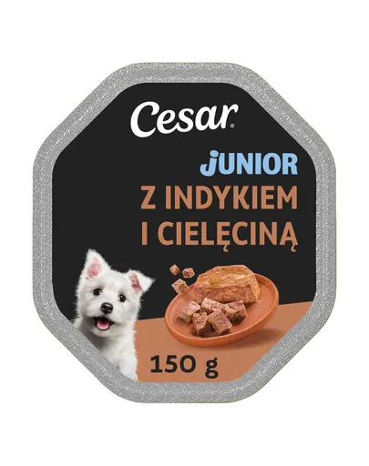 CESAR Junior hrană pentru căței cu curcan și vițel 150 g