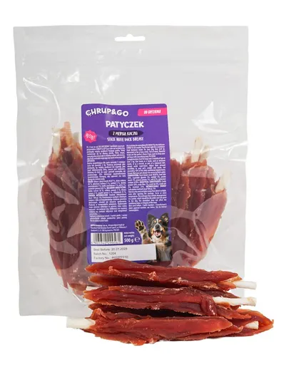 CHRUP&amp;GO Băț cu piept de rață 500 g gustare pentru câini