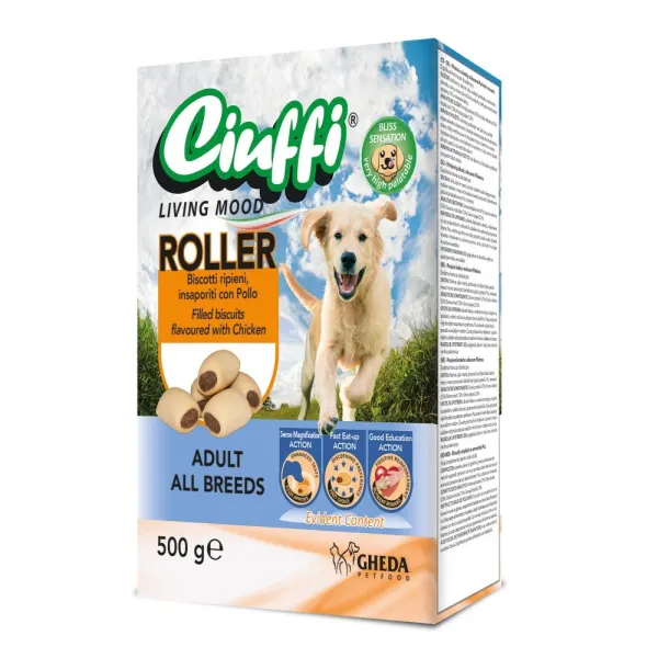 Ciuffi biscuiți pentru câini roller cu pui 500 gr