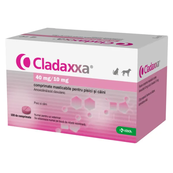 Cladaxxa 40mg 10mg caini si pisici 10 comprimate masticabile