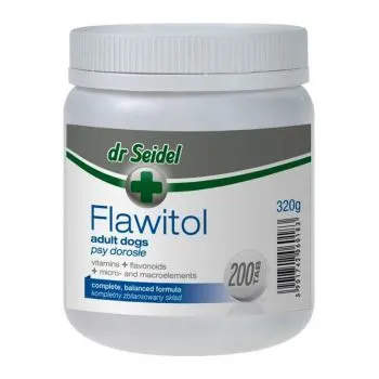 Complex cu vitamine, flavonoide, micro- și macroelemente pentru caini, FLAWITOL Adult, Dr. Seidel, 200 Tablete