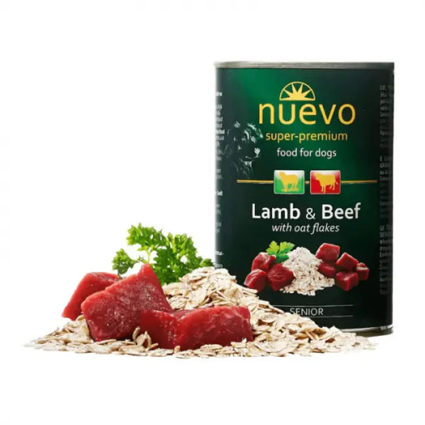 Conserva pentru caini Nuevo Senior cu miel  vita 400 gr