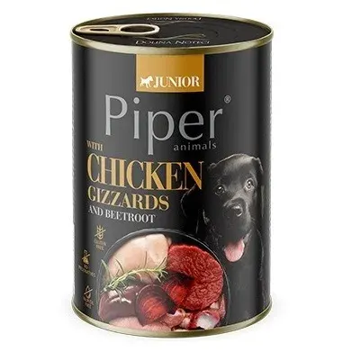 Conserva pentru caini Piper Junior cu pipote de pui  sfecla 400 gr