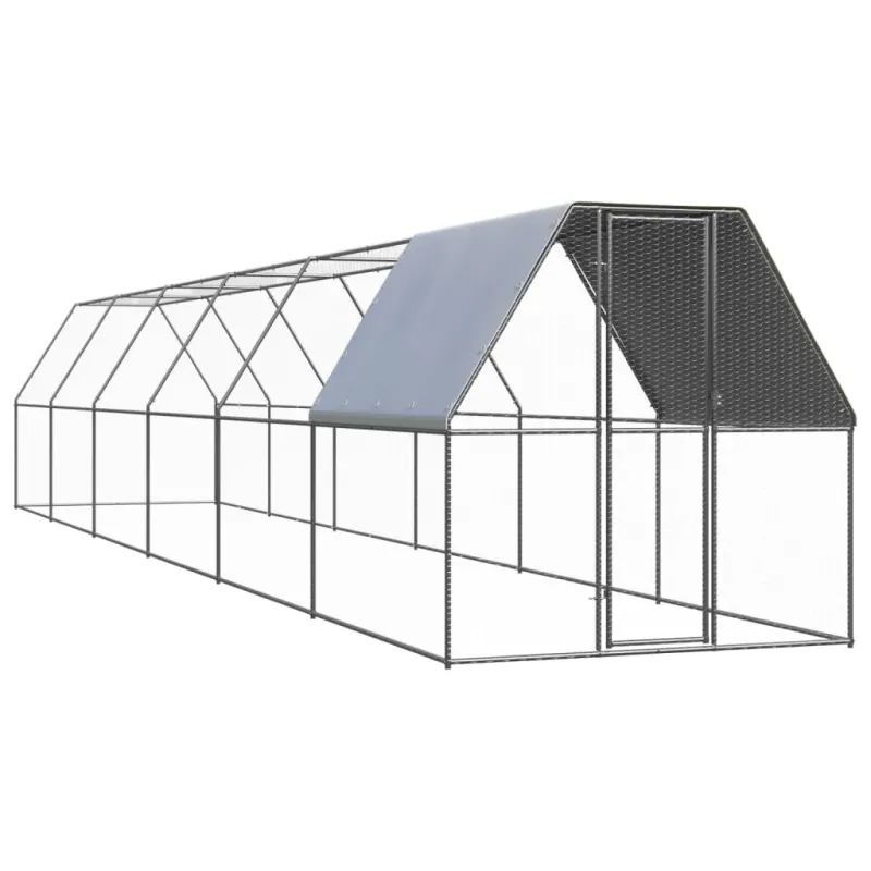 Cotet de exterior pentru pasari, 2x12x2 m, otel zincat
