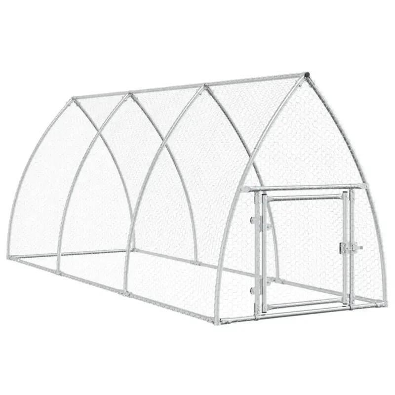Cotet pentru pasari, gri, 300x105x120 cm, otel galvanizat