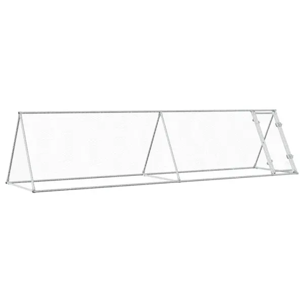 Cotet pentru pasari, gri, 400x105x91 cm, otel galvanizat