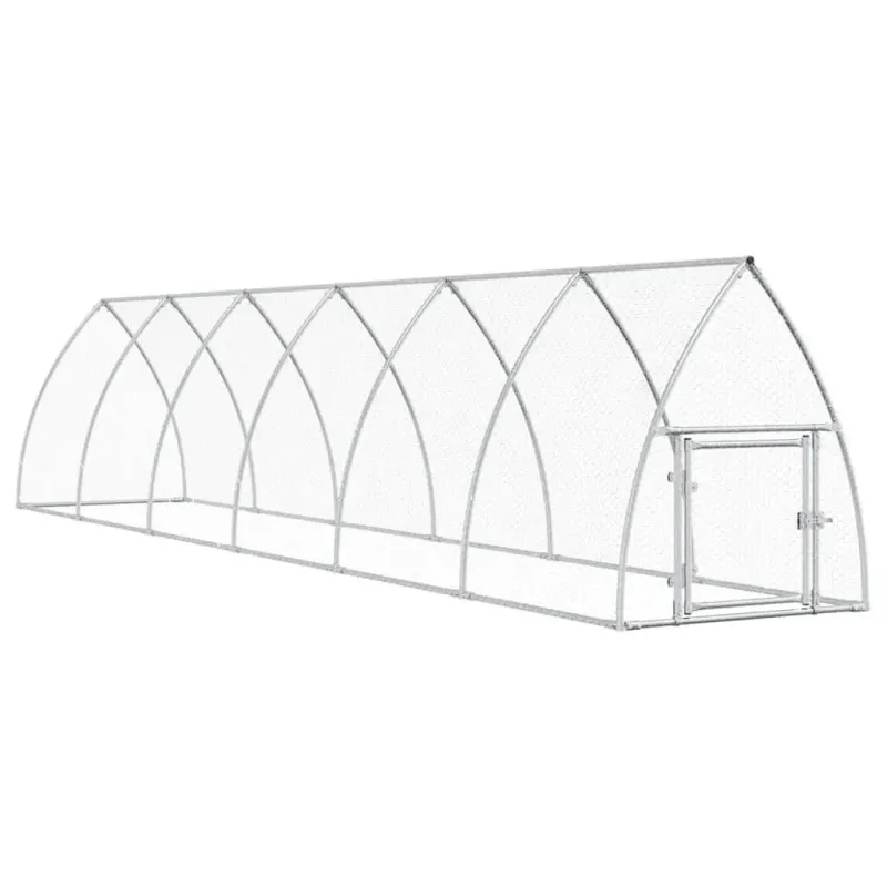 Cotet pentru pasari, gri, 600x105x120 cm, otel galvanizat